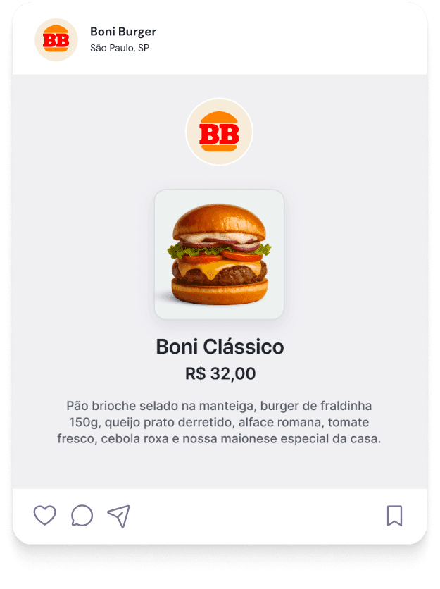 An Instagram post sharing a product, with its photo, price, and description.