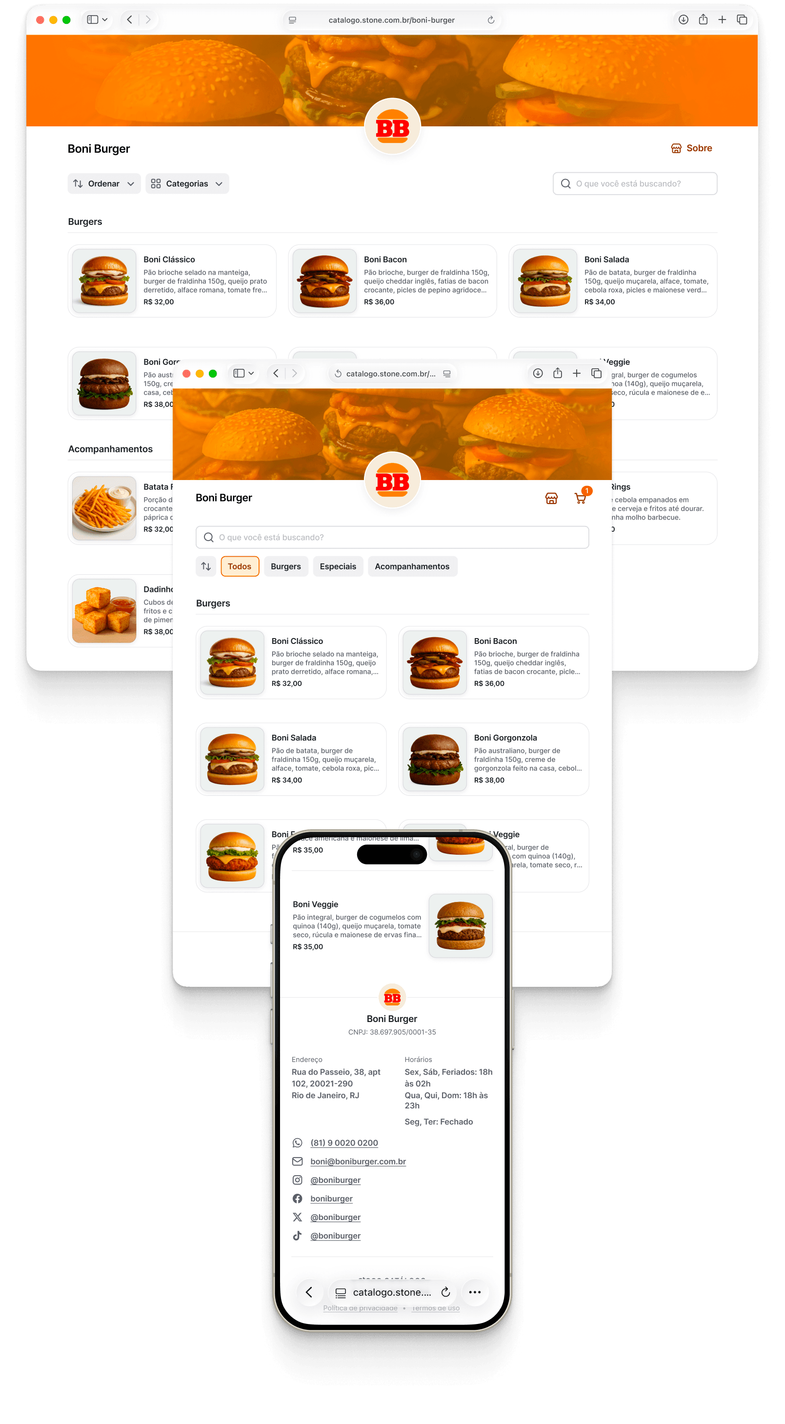 The Online Catalog adapting across desktop, tablet, and mobile devices.