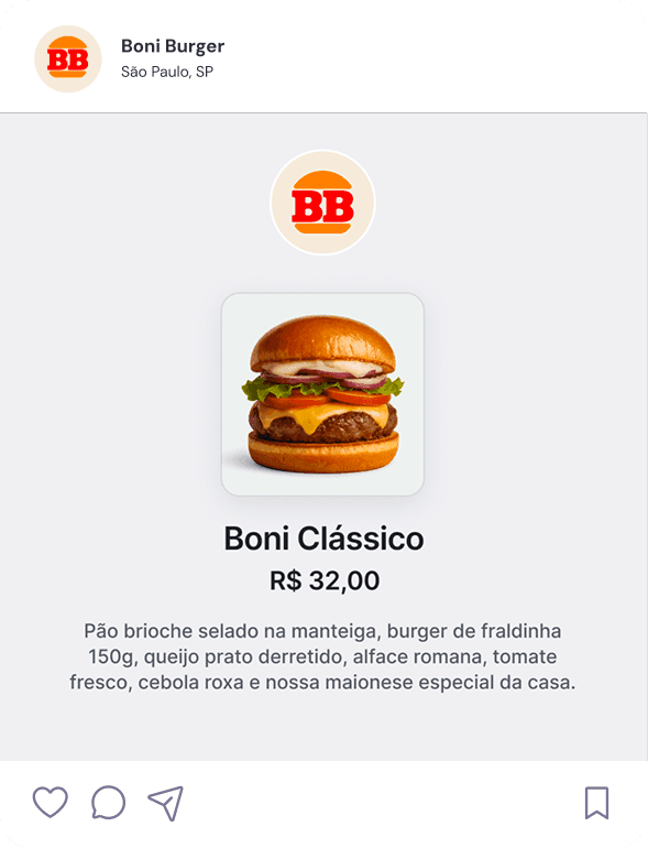 An Instagram post sharing a product, with its photo, price, and description.